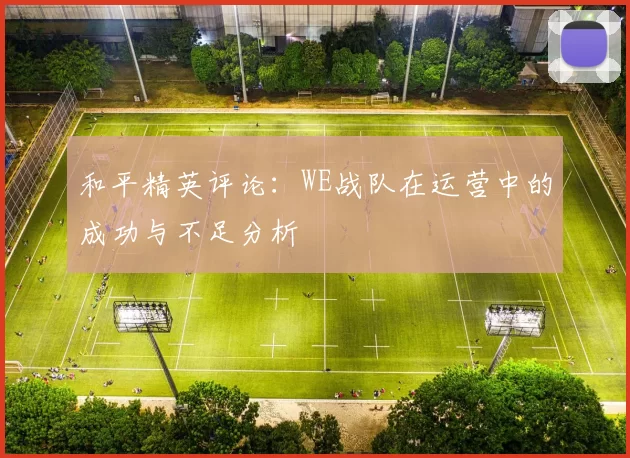 和平精英评论：WE战队在运营中的成功与不足分析